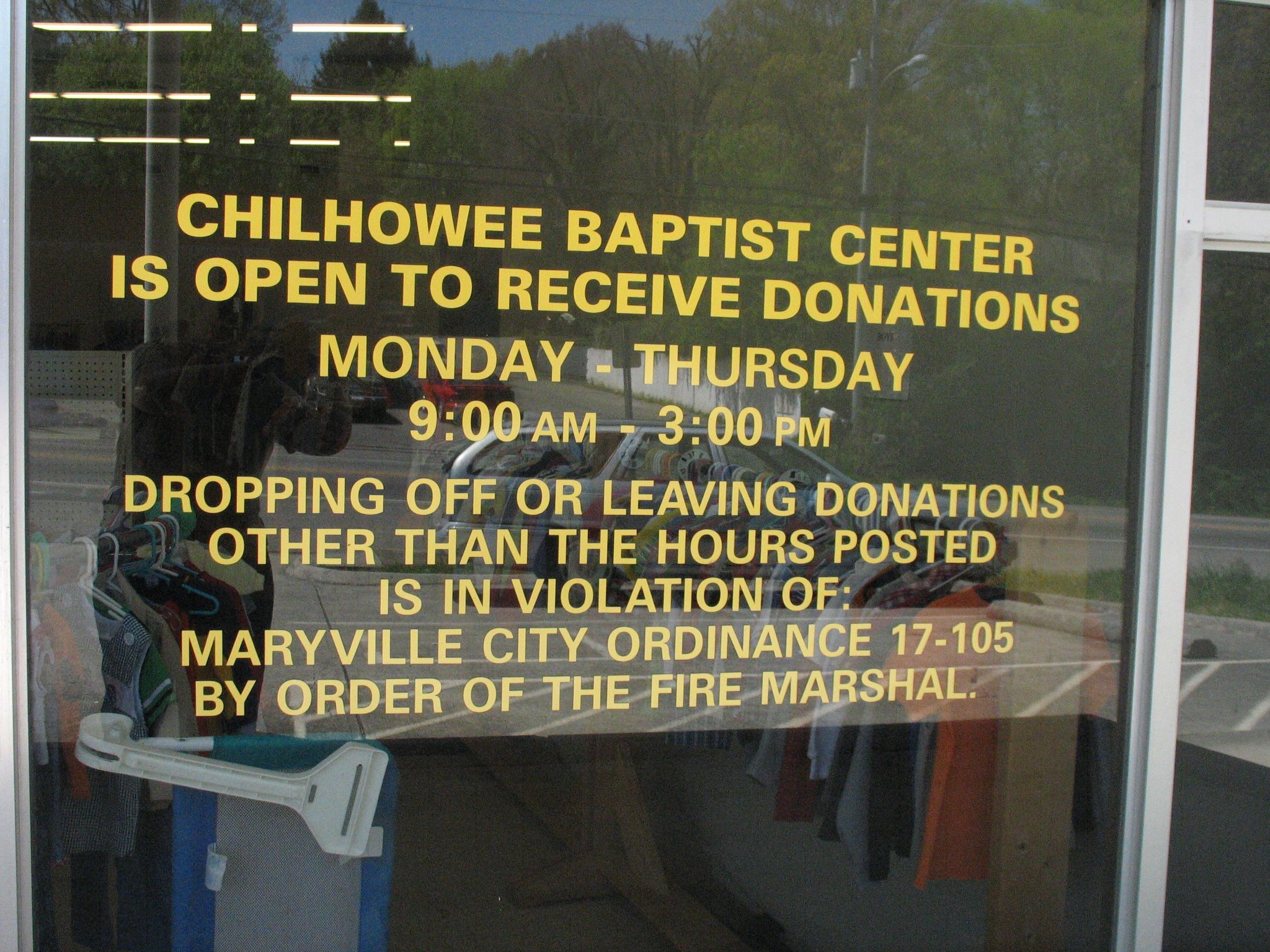 Chilhowee Baptist Center Food Pantry