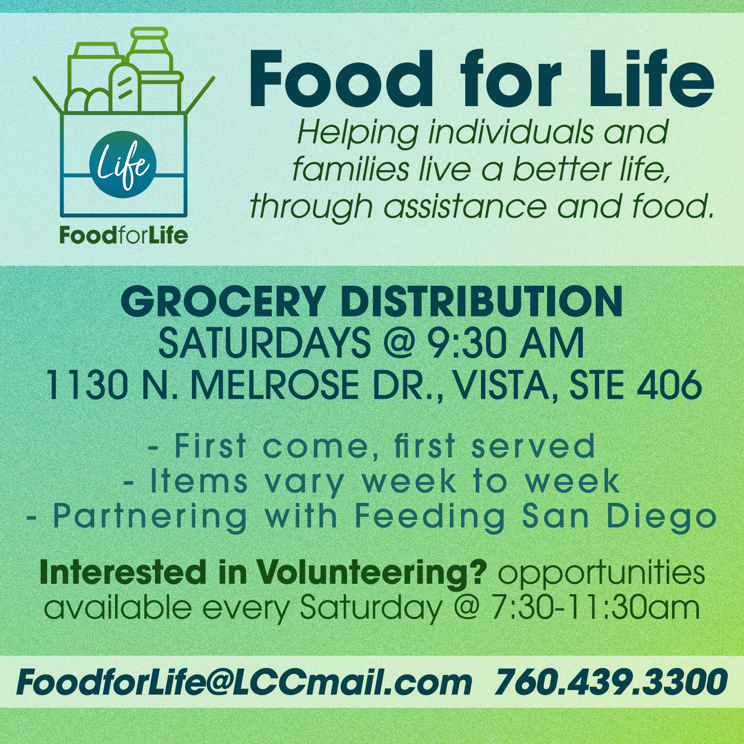 Food for Life Food Pantry Through Life Christian Church