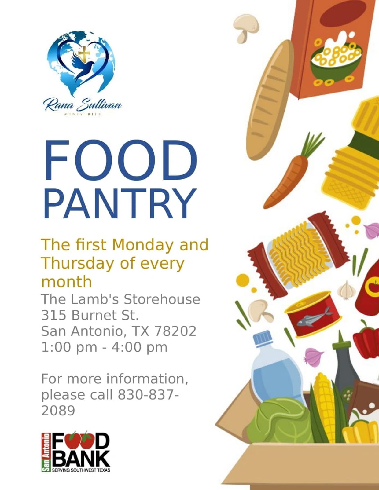 Rana Sullivan Ministries the Lamb's Storehouse Food Pantry